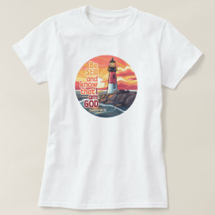 Camiseta Fique quieto e saiba que eu sou Deus Bíblia Verso