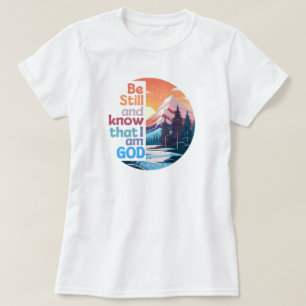 Camiseta Fique quieto e saiba que eu sou Deus Versículo da