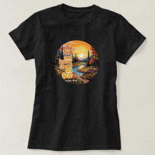 Camiseta Fique quieto e saiba que eu sou Deus Versículo da