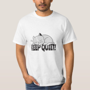 Camiseta Fique quieto Gato-cama preguiçoso