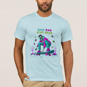 Camiseta Fique Radical Fique Mort Skatista Zumbi