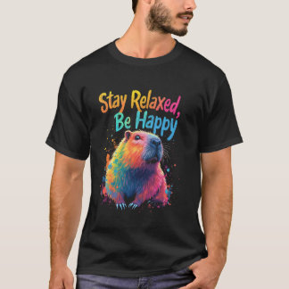 Camiseta Fique Relaxado, Seja Feliz motivo de relaxamento