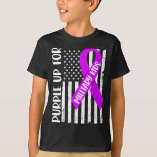 Camiseta Fique roxo pelos militares mirins Arco-íris Crianç