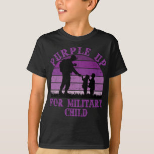 Camiseta Fique roxo pelos militares mirins Arco-íris Crianç