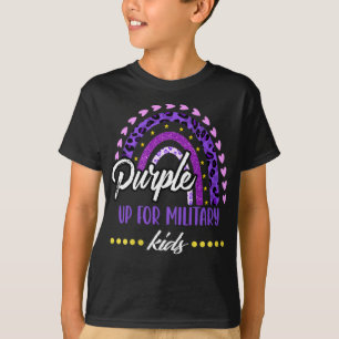 Camiseta Fique roxo pelos militares mirins Arco-íris Crianç