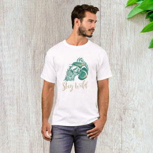 Camiseta Fique Selvagem Crânio Barbudo Moderno
