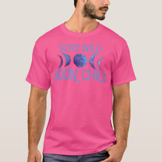 Camiseta Fique Selvagem Criança da Lua Arte Moonchild Fases