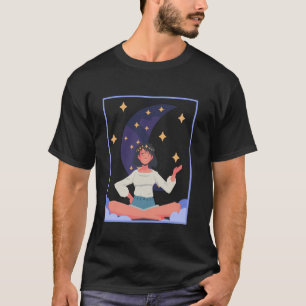 Camiseta Fique Selvagem Criança da Lua Hippie Sentado na Lu
