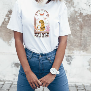 Camiseta Fique Selvagem Criança da Lua Leopardo