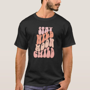 Camiseta Fique Selvagem Criança da Lua Retro Boho Hippie