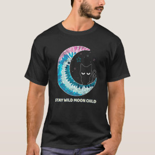 Camiseta Fique Selvagem Criança da Lua Tie Dye Fase da Lua