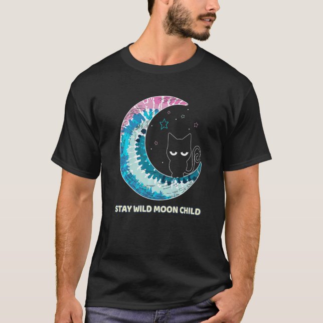 Camiseta Fique Selvagem Criança da Lua Tie Dye Fase da Lua  (Frente)