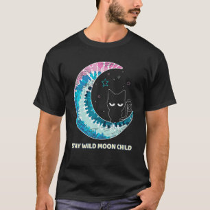 Camiseta Fique Selvagem Criança da Lua Tie Dye Fase da Lua