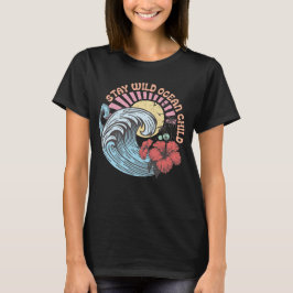 Camiseta Fique selvagem criança do oceano