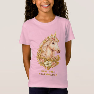 Camiseta Fique Selvagem, Fique Unicórnio Dourado