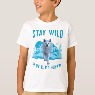Camiseta Fique selvagem no lobo ártico