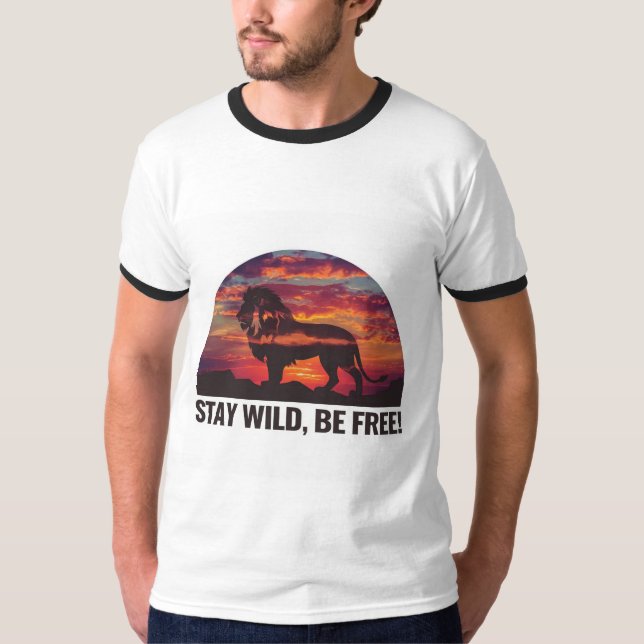 Camiseta "Fique Selvagem, Seja Livre: Abrace Seu Espírito!" (Frente)