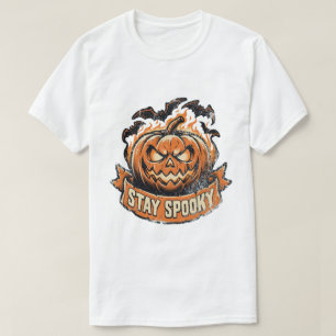 Camiseta Fique Sinistro Abóbora do Mal Jack O' Lantern Vint