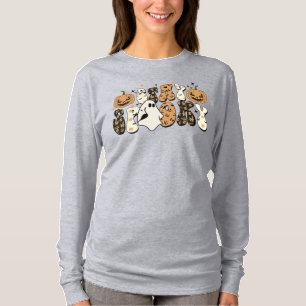 Camiseta Fique Spooky   Fantasma retrorreflector do Dia de 