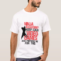 Fique tranquilo Geeks e jogadores Ninja T-shirt