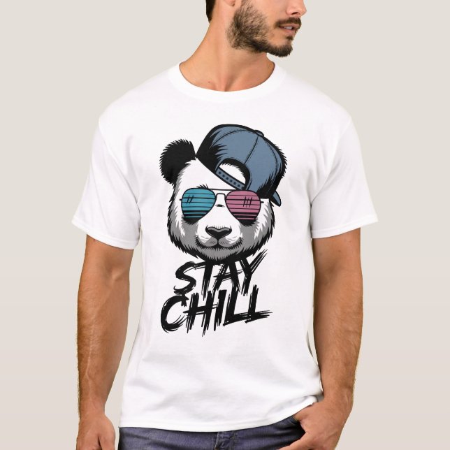 Camiseta Fique tranquilo, Panda legal com óculos de sol (Frente)