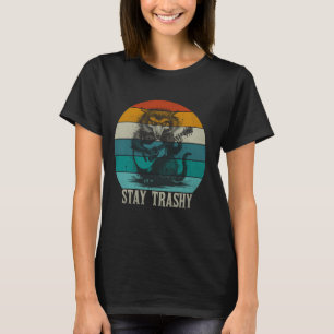 Camiseta Fique Trashy Raccoon Guitar Design Engraçado