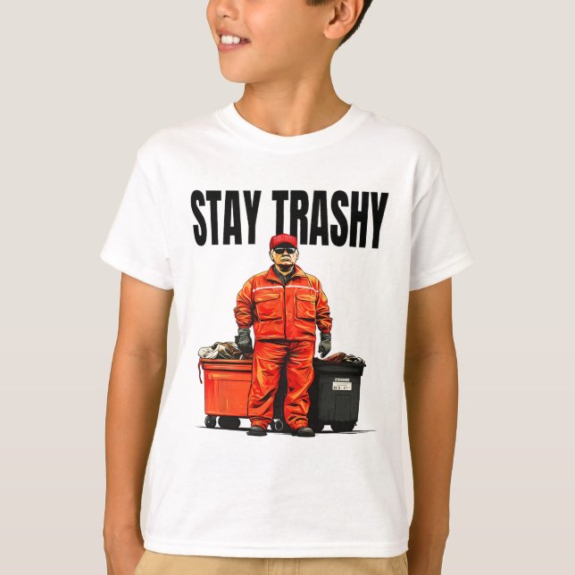 Camiseta Fique Trashy Trump Garge Eleitores Mega 2024 (Frente)
