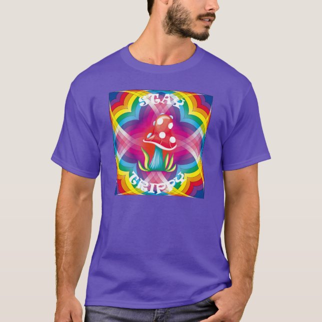 Camiseta Fique Trippy Psychedelic Mushroom (Frente)