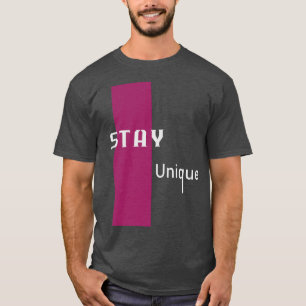 Camiseta Fique Único Arte Gráfica Moderna com Rosa Ousado