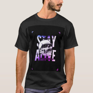 Camiseta "Fique Vivo - Teto Gráfico Motivacional"