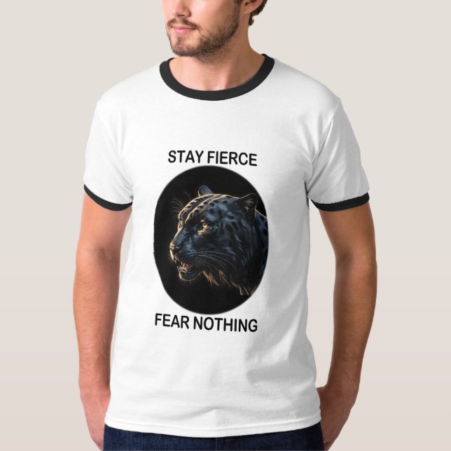 Camiseta Fiquem com medo feroz de não ter pantera preta (Frente)