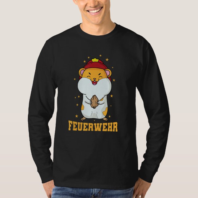 Camiseta Fire Department Hamster with Fire Helmet (Frente)