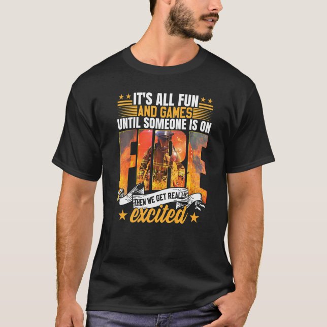 Camiseta Fire Dept Wildland Firefighter Fireman (Frente)