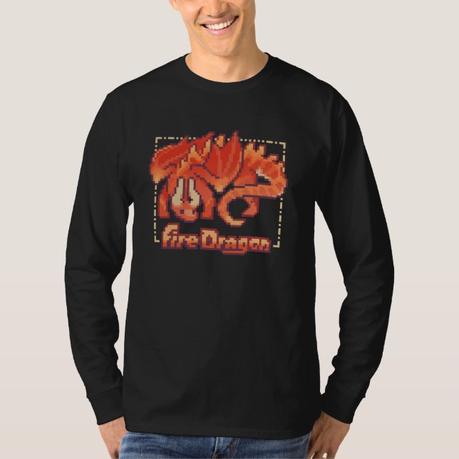 Camiseta Fire dragon, pixel art (Frente)