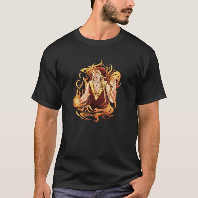 Camiseta Fire Elf Surrounded By Flames Mythical Dwarf Elf (Frente)