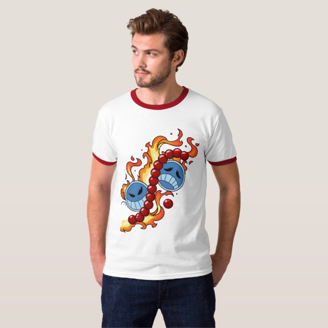 Camiseta Fire Fist Pirate T-Shirt – Flame Anime Streetwear (Frente Completa)