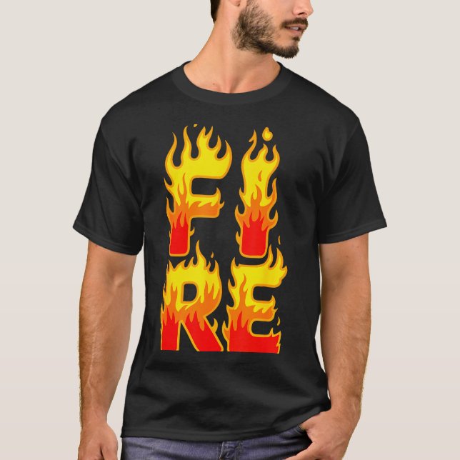 Camiseta Fire Flame Shirt Adult Kids Men Women Fire And Ice (Frente)