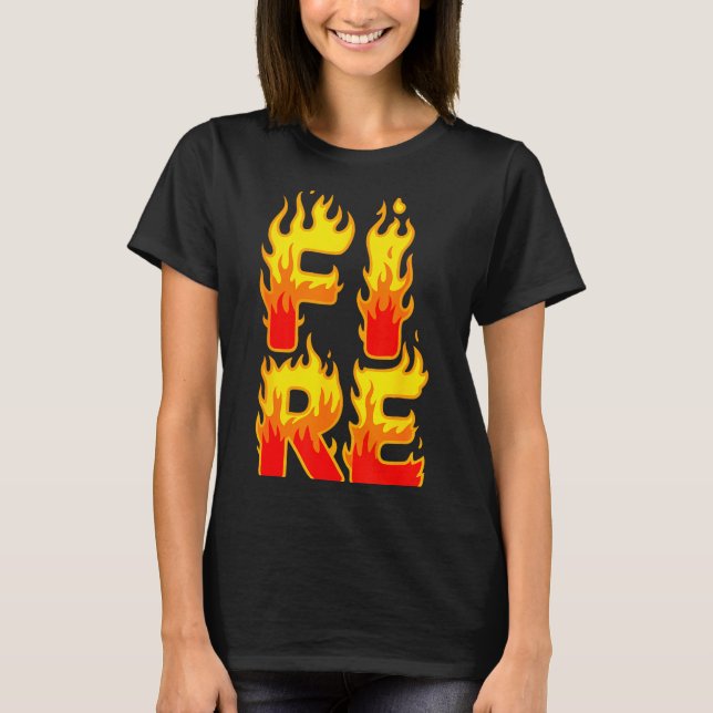 Camiseta Fire Flame Shirt Adult Kids Men Women Fire And Ice (Frente)