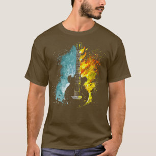 Camiseta Fire Flames Água Abstrato Art Design Musical Gui