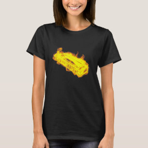 Camiseta Fire Harmonica Flames Musical Harmonica Player