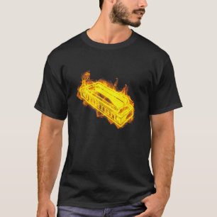 Camiseta Fire Harmonica Flames Musical Harmonica Player
