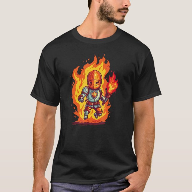 Camiseta Fire Knight for Armor Flames and medival Kids (Frente)