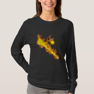 Camiseta Fire Lacrosse Stick And Ball Flames Lacrosse Playe
