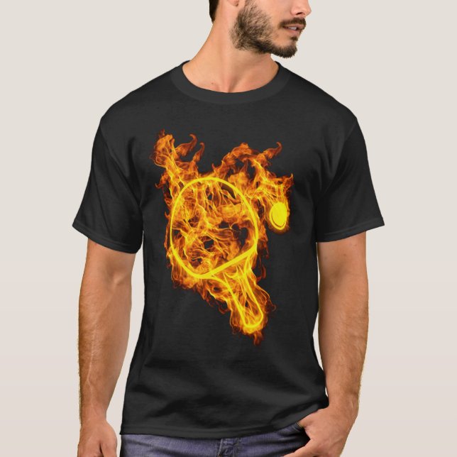 Camiseta Fire Table Tennis Bat Ping Pong basketball gift sy (Frente)