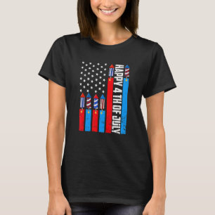 Camiseta Firecracker American Flag Patriótico Happy 4th Of 