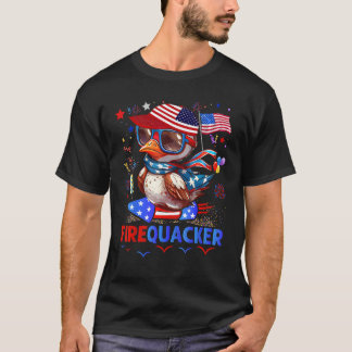 Camiseta Firecracker Duck 4th of July Patriotic Day Usa Fla