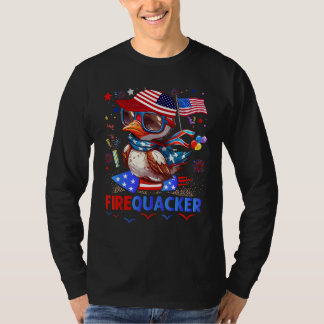 Camiseta Firecracker Duck 4th of July Patriotic Day Usa Fla