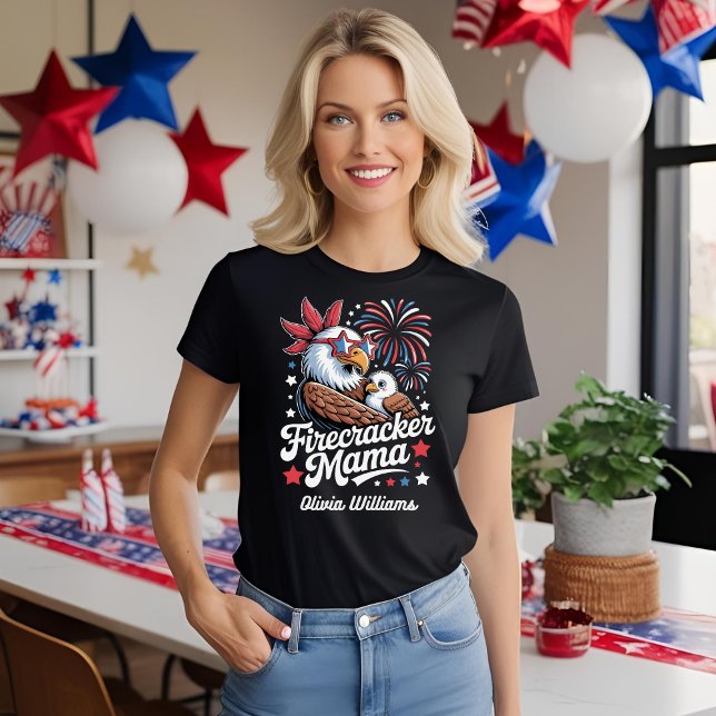 Camiseta Firecracker Mama 4 de julho Matando Família (Criador carregado)