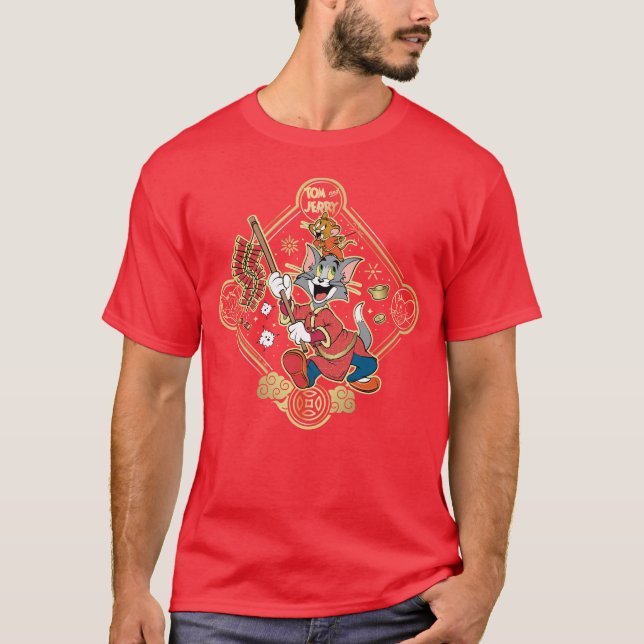 Camiseta Firecrackers de Iluminação do Tom e Jerry (Frente)