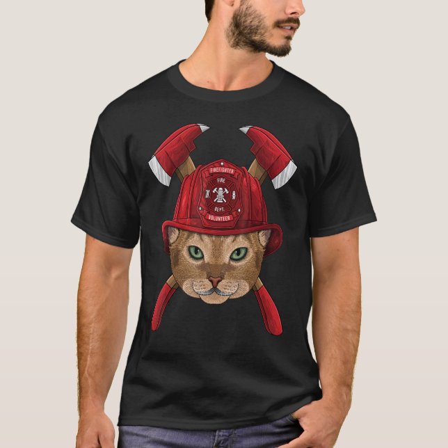 Camiseta Firefighter Abyssinian Fireman Boys Kids Fire Resc (Frente)